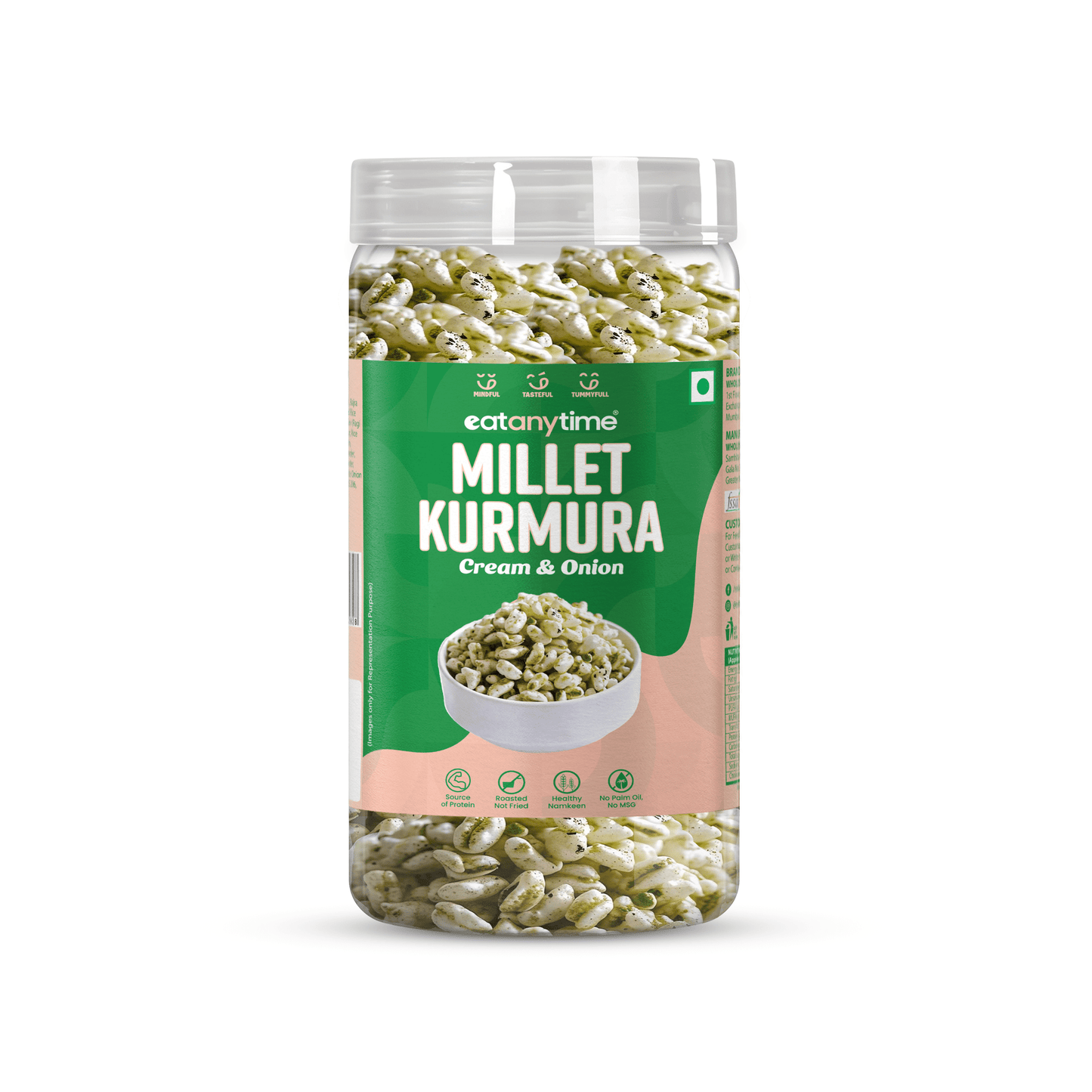 Cream & Onion Millet Kurmura - Roasted | Protein-Packed | No Palm Oil | 125g