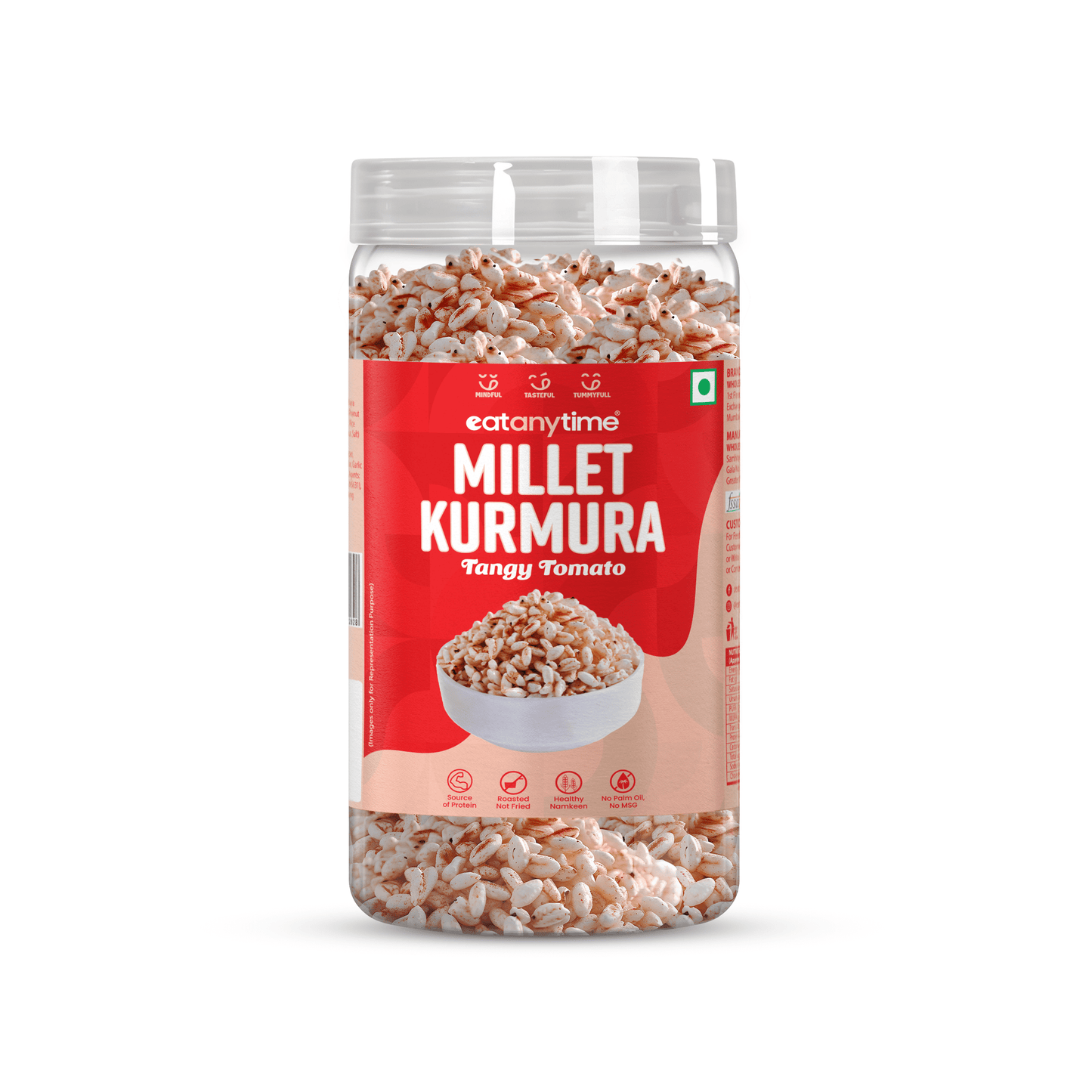 Tangy Tomato Millet Kurmura - Roasted | Protein-Packed | No Palm Oil | 125g