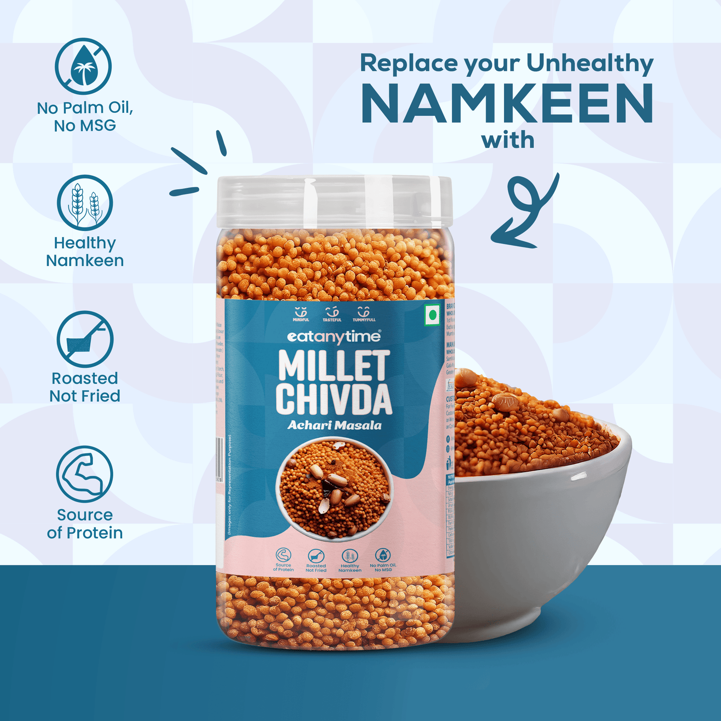 Achari Millet Chivda - Roasted | Protein-Packed | | No Palm Oil | 300g