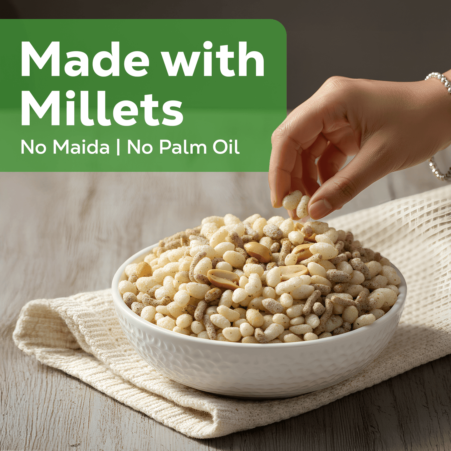 Cream & Onion Millet Kurmura - Snack Pack of 10 (40g each)