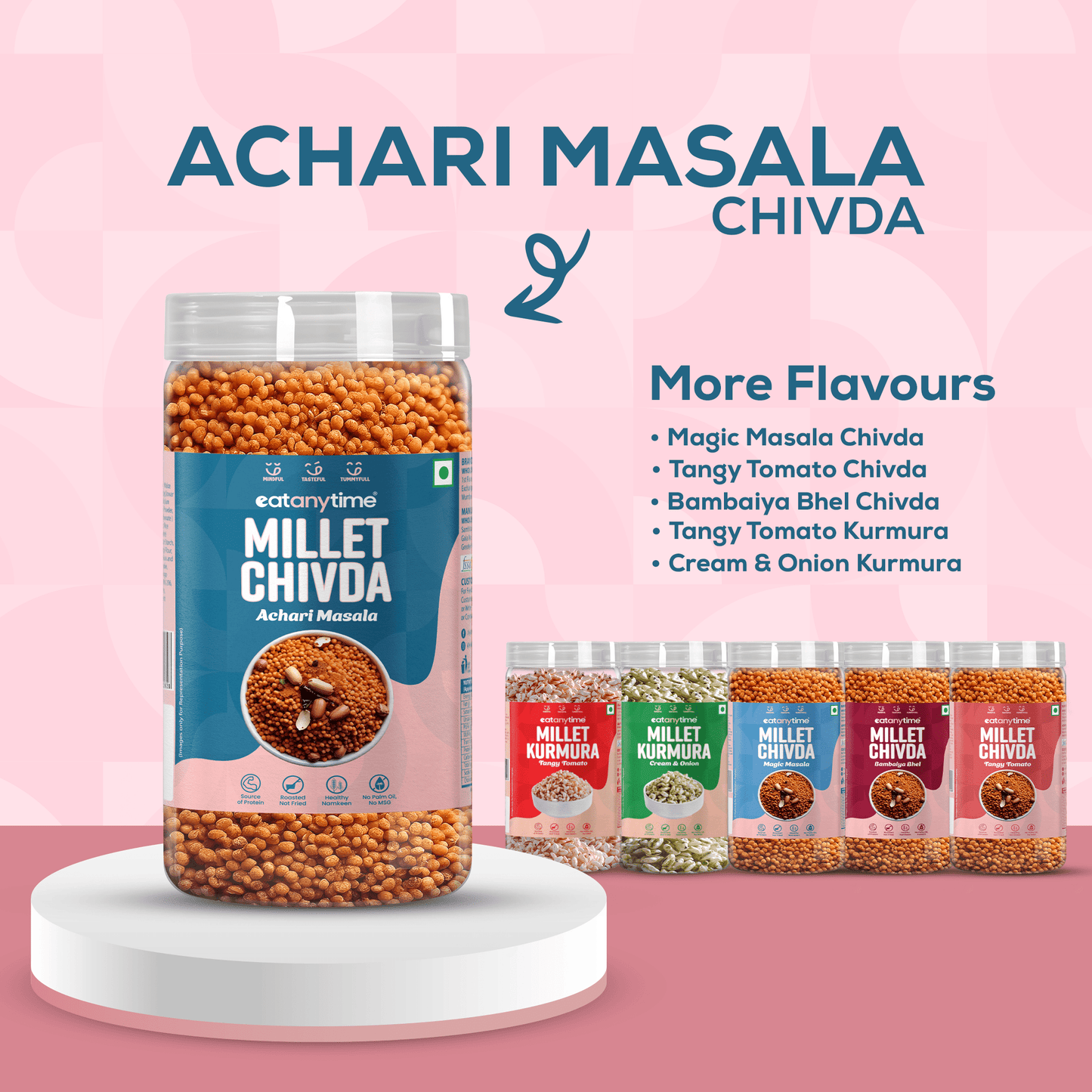Achari Millet Chivda - Roasted | Protein-Packed | | No Palm Oil | 300g