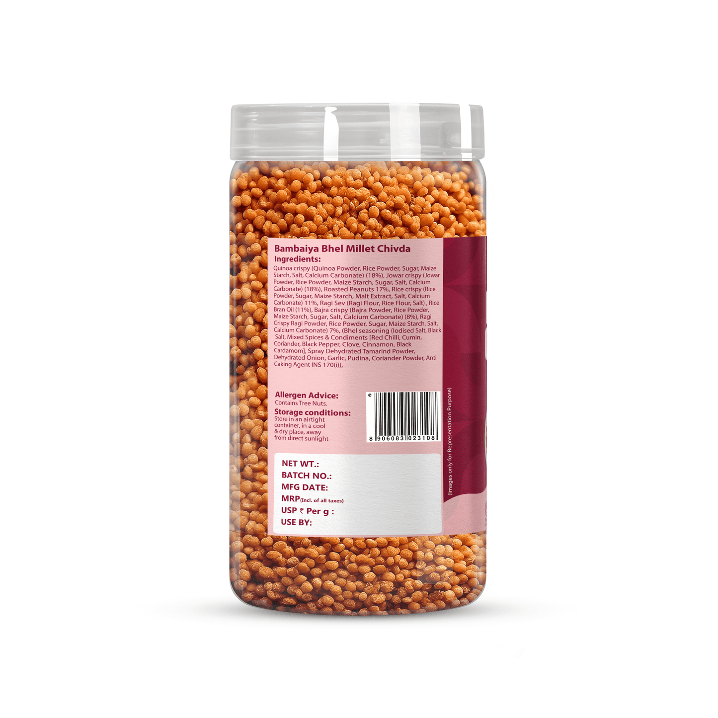 Bambaiya Bhel Millet Chivda - Roasted | Protein-Packed | No Palm Oil | 300g