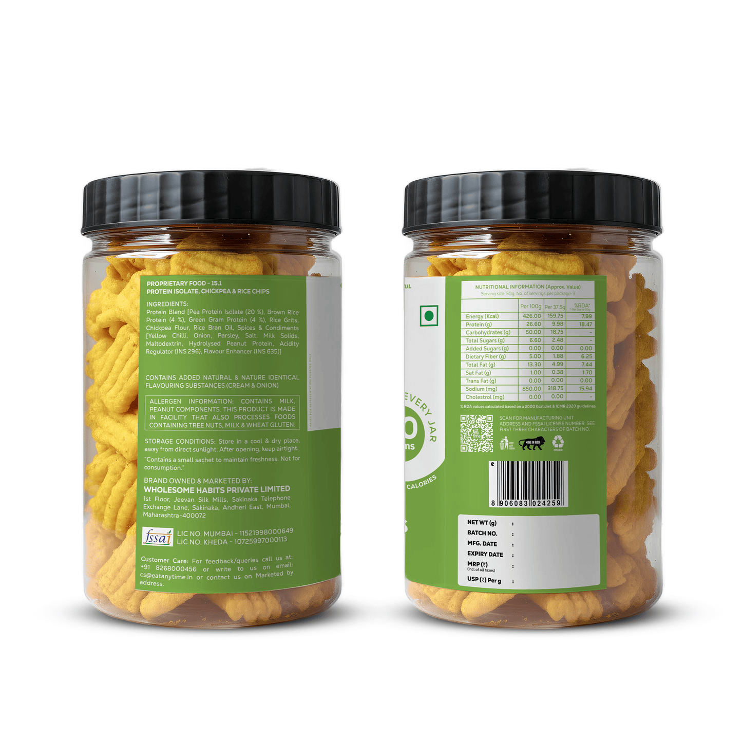 Cream N Onion Protein Chips | 40 grams protein