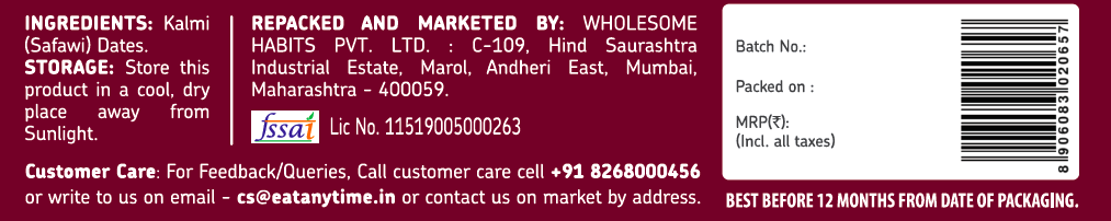 Enjoy Kalmi Safawi Dates by Eat Anytime -  Exclusive Online Deals