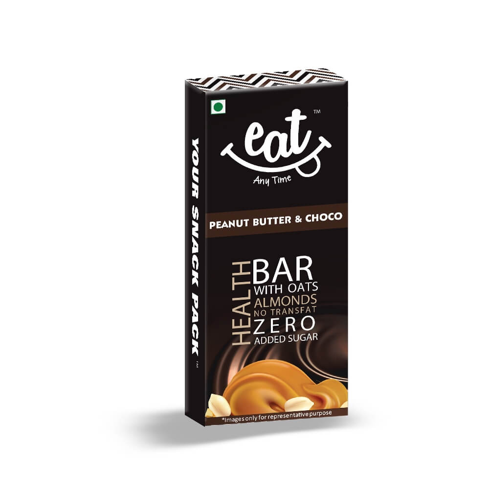 Peanut Butter Chocolate Bar with Oats and Almonds - Eat Anytime