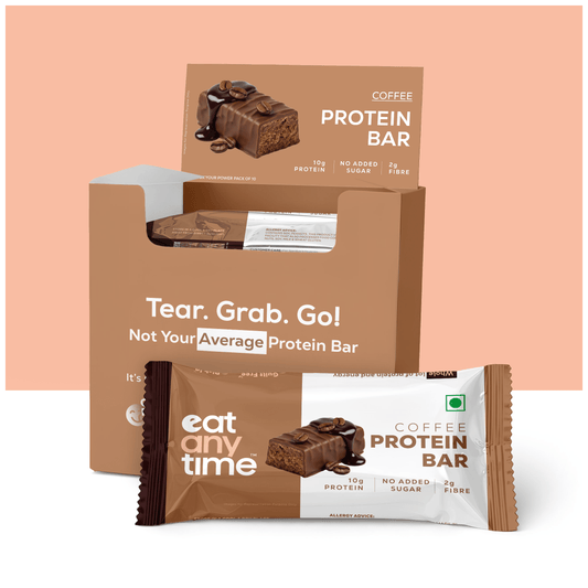 Coffee Protein Bar | No Added Sugar | 10g Protein per bar | Gut friendly | Low Calorie