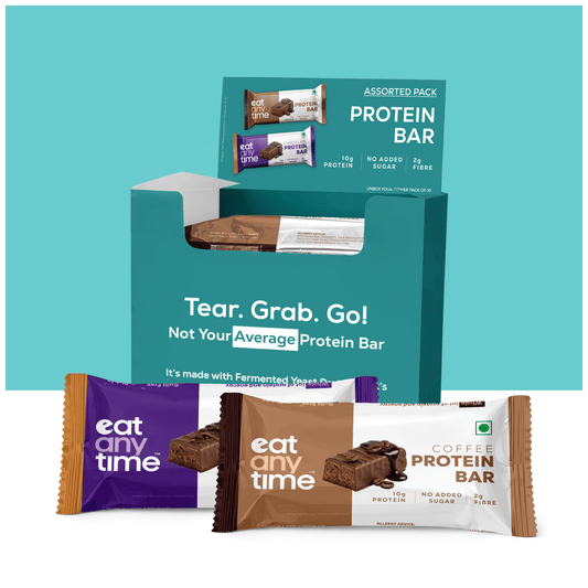 Protein Bar Assorted Pack | No Added Sugar | 10g Protein per bar | Gut friendly | Low Calorie
