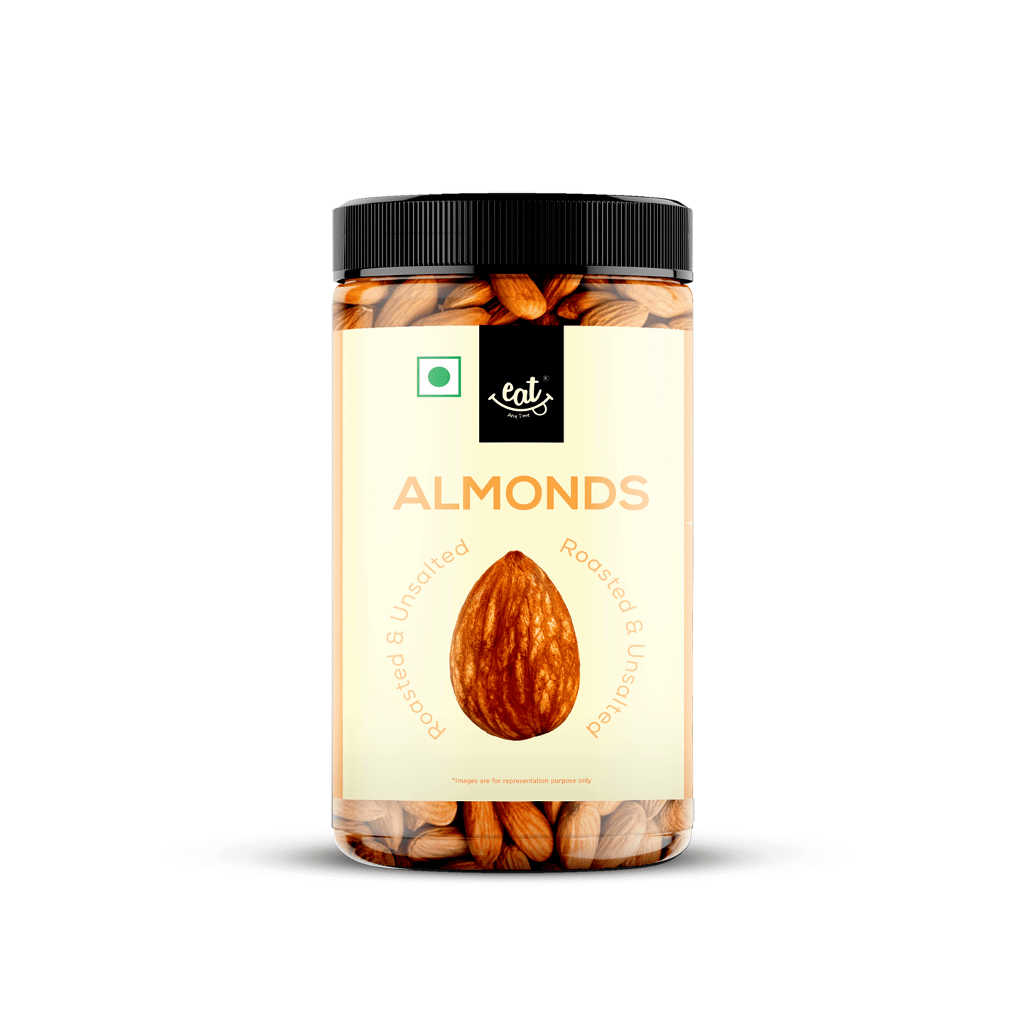 Slow drum Roasted and Unsalted Almond Jar - 450g