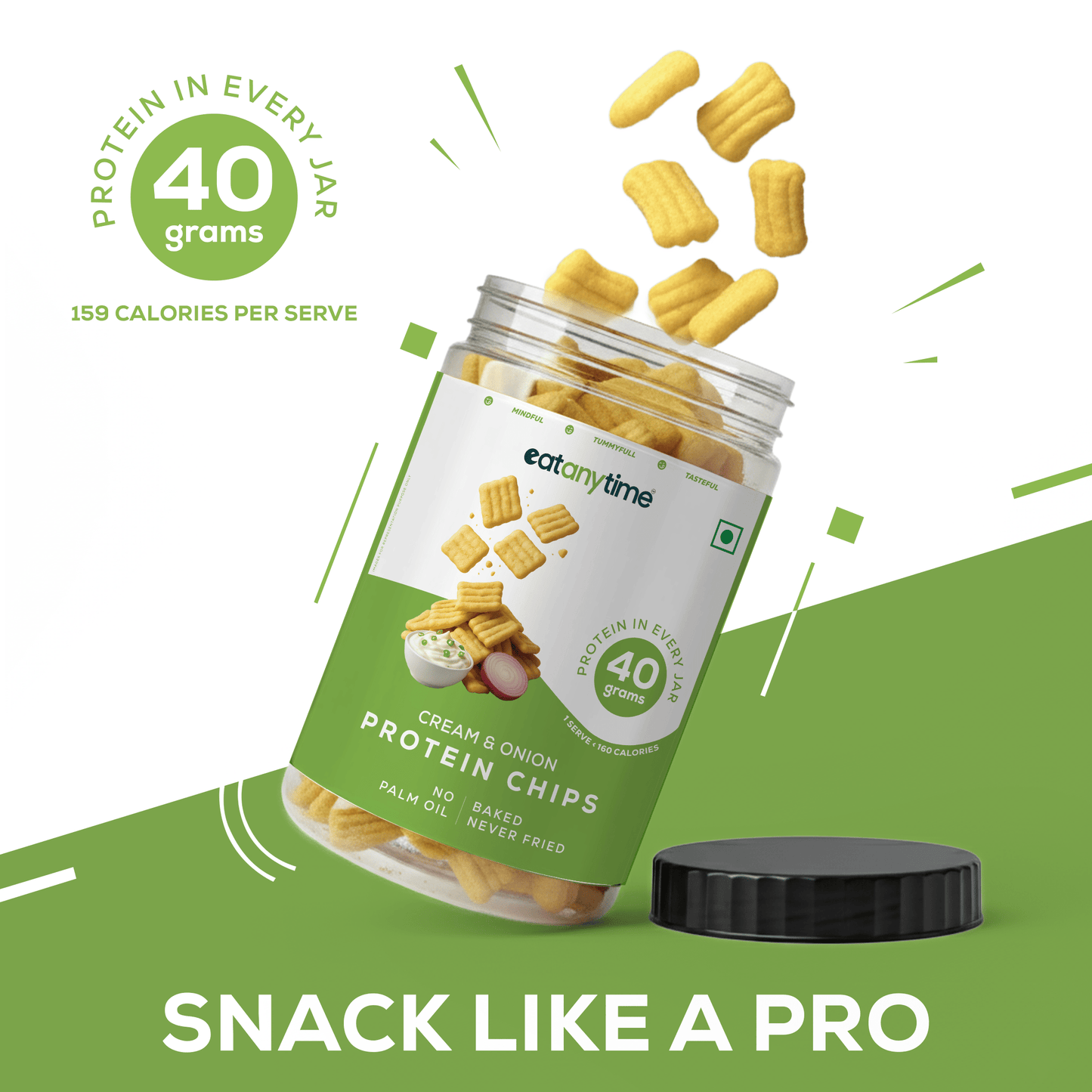 Cream N Onion Protein Chips | 40 grams protein