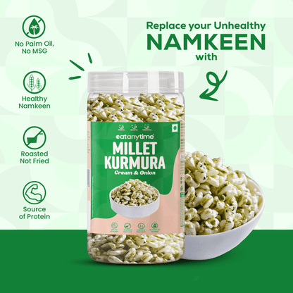 Cream & Onion Millet Kurmura - Roasted | Protein-Packed | No Palm Oil |  125g