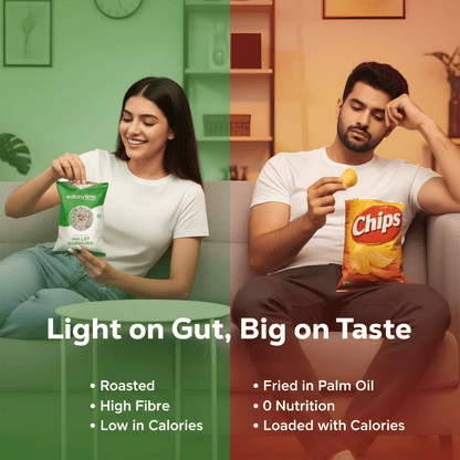 Cream & Onion Millet Kurmura - Snack Pack of 10 (40g each)