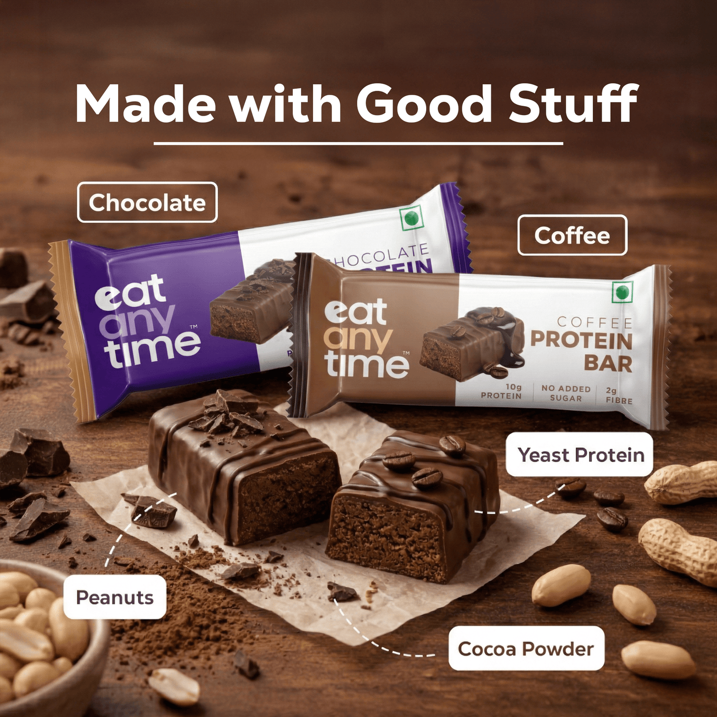 Protein Bar Assorted Pack | No Added Sugar | 10g Protein per bar | Gut friendly | Low Calorie