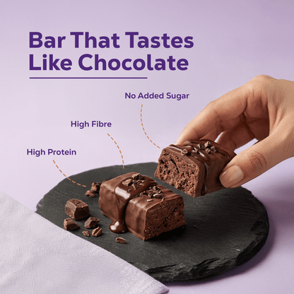 Chocolate Protein Bar | No Added Sugar | 10g Protein per bar | Gut friendly | Low Calorie