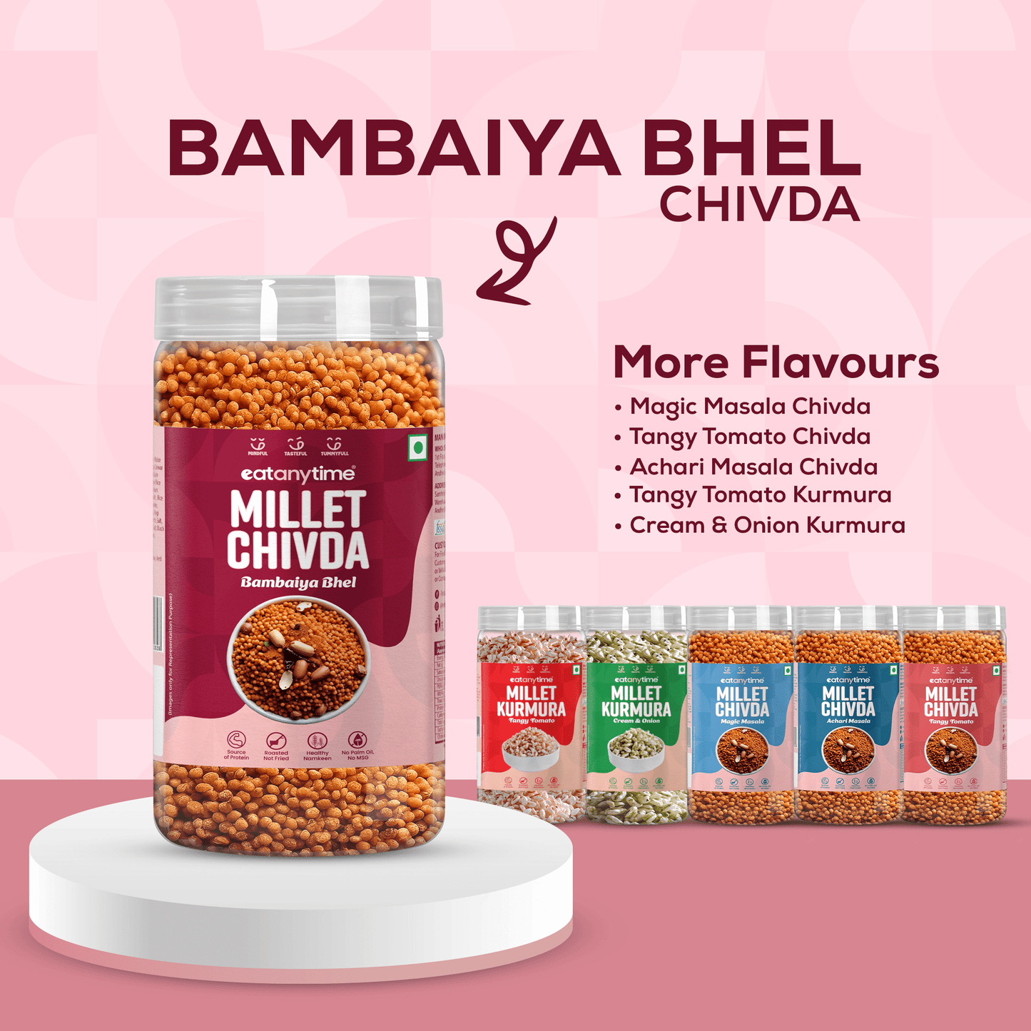 Bambaiya Bhel Millet Chivda - Roasted | Protein-Packed | No Palm Oil |  300g