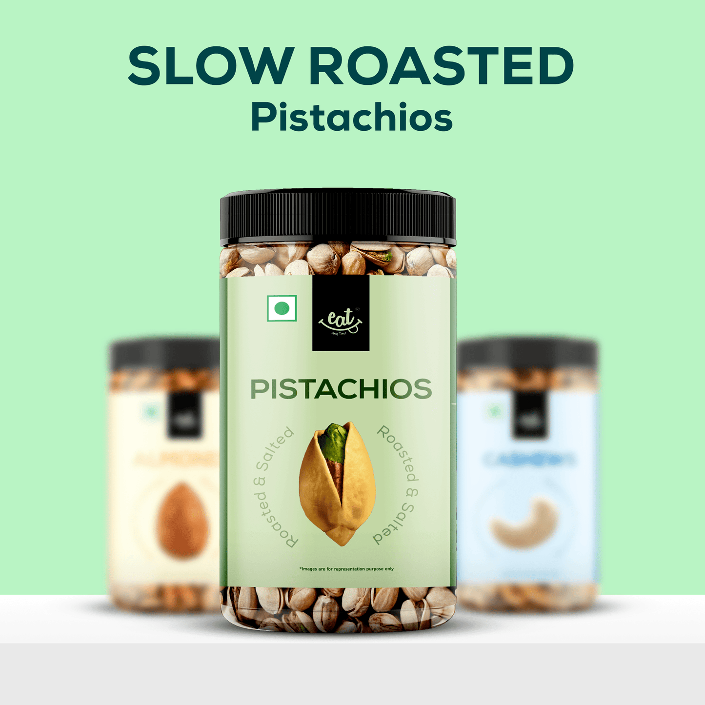 Slow drum roasted and salted Pista Jar - 400g