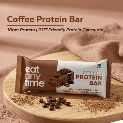 Coffee Protein Bar | No Added Sugar | 10g Protein per bar | Gut friendly | Low Calorie