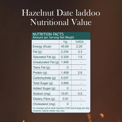 hazelnut date laddoos nutritional info