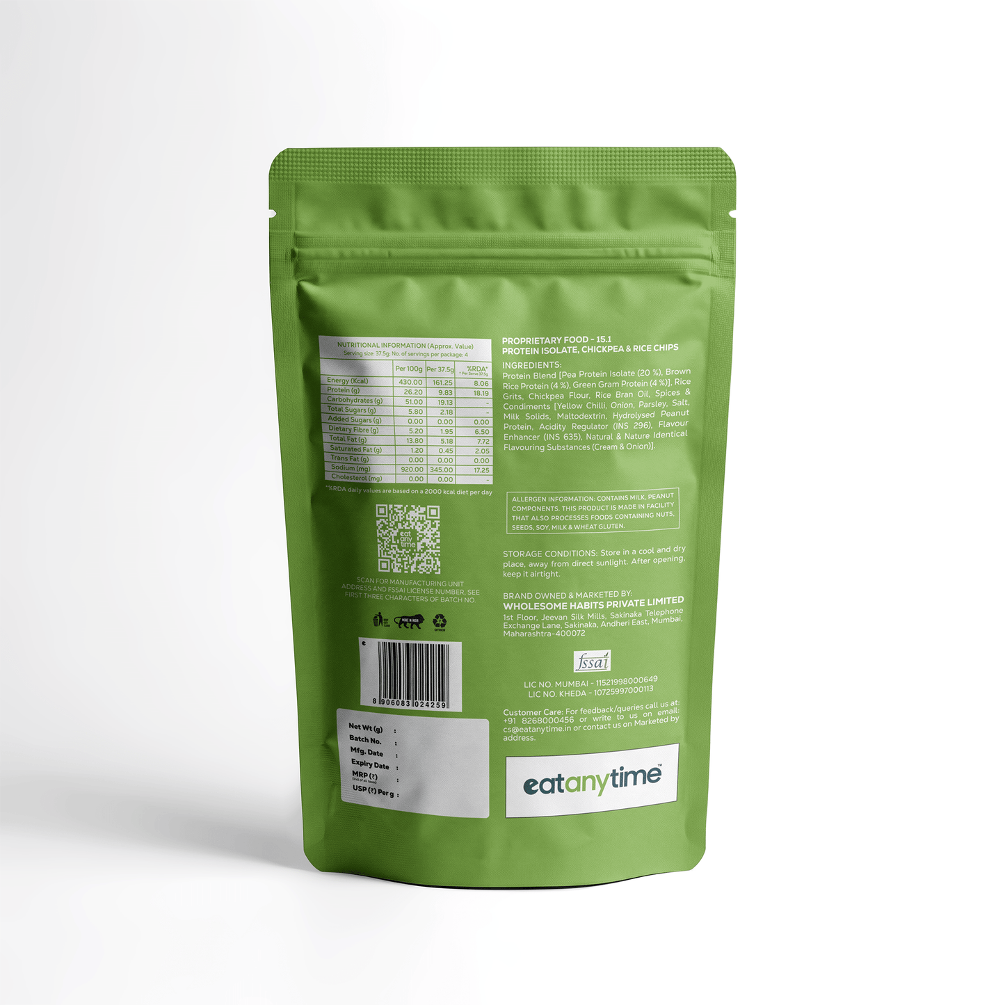 Cream N Onion Protein Chips | 40 grams protein