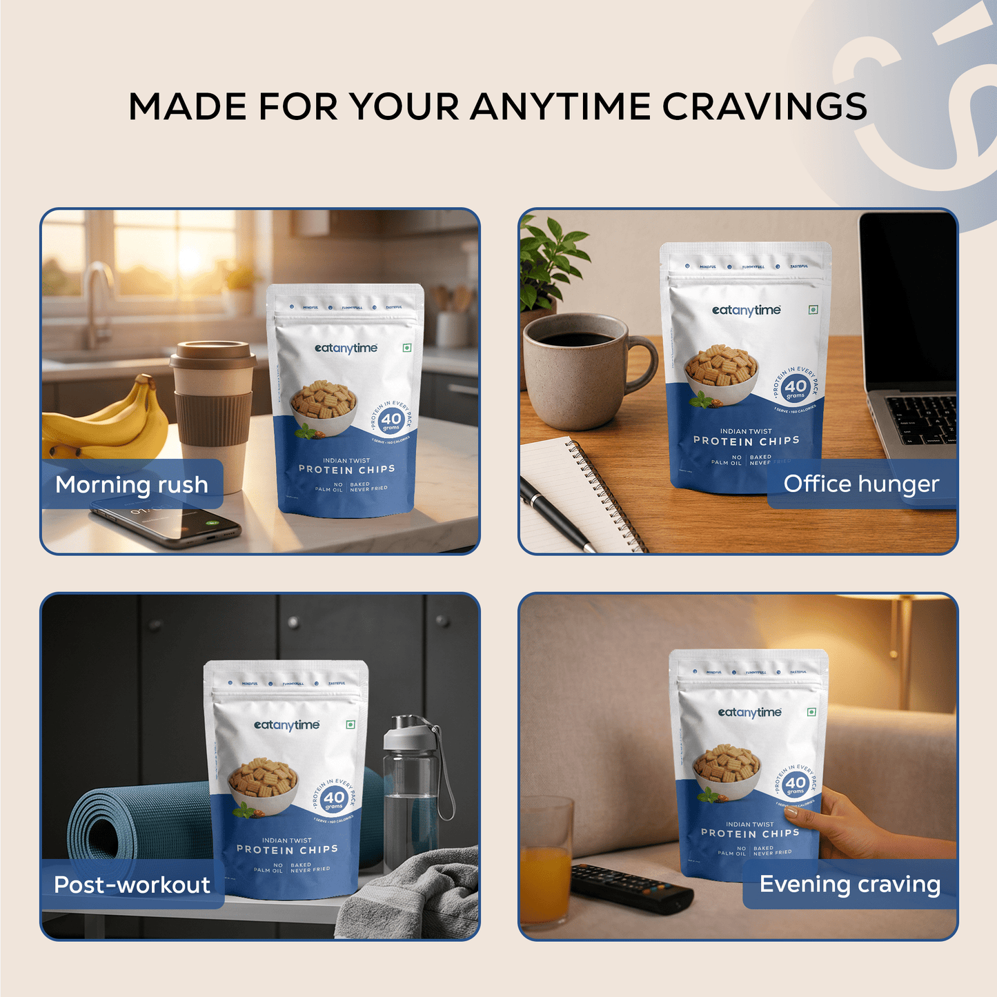 Indian Twist Protein Chips | 40 grams protein