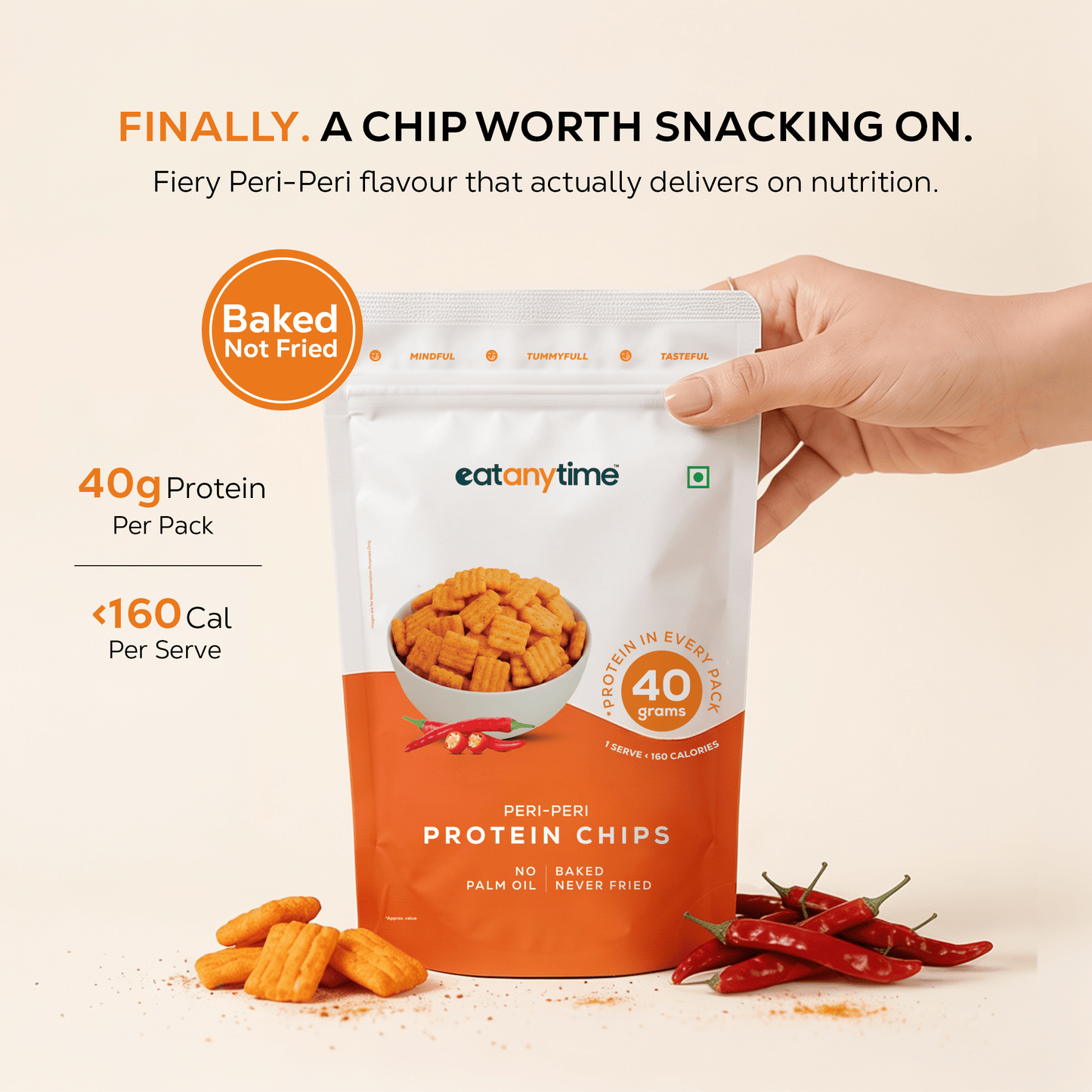 Peri Peri Protein Chips | 40 grams protein