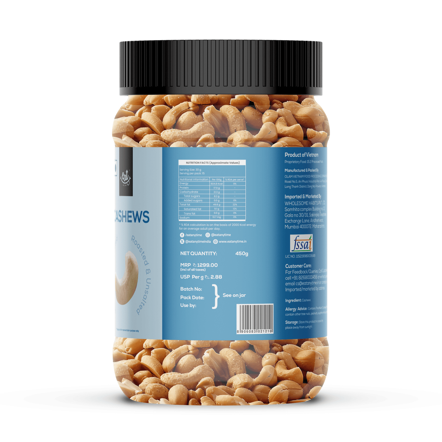 DG Roasted Cashew Jar - 450g