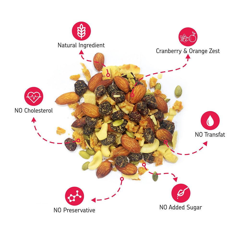 EAT Anytime Healthy Trail Mix Nuts, Cranberry and Orange Zest, 200g