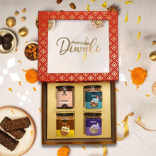 Load image into Gallery viewer, Diwali Hamper &amp; Dry Fruits Gift Box Hazelnut Flavor of Protein Chocolate Balls, 3 Flavours of Trail Mix Dry fruits, 500g
